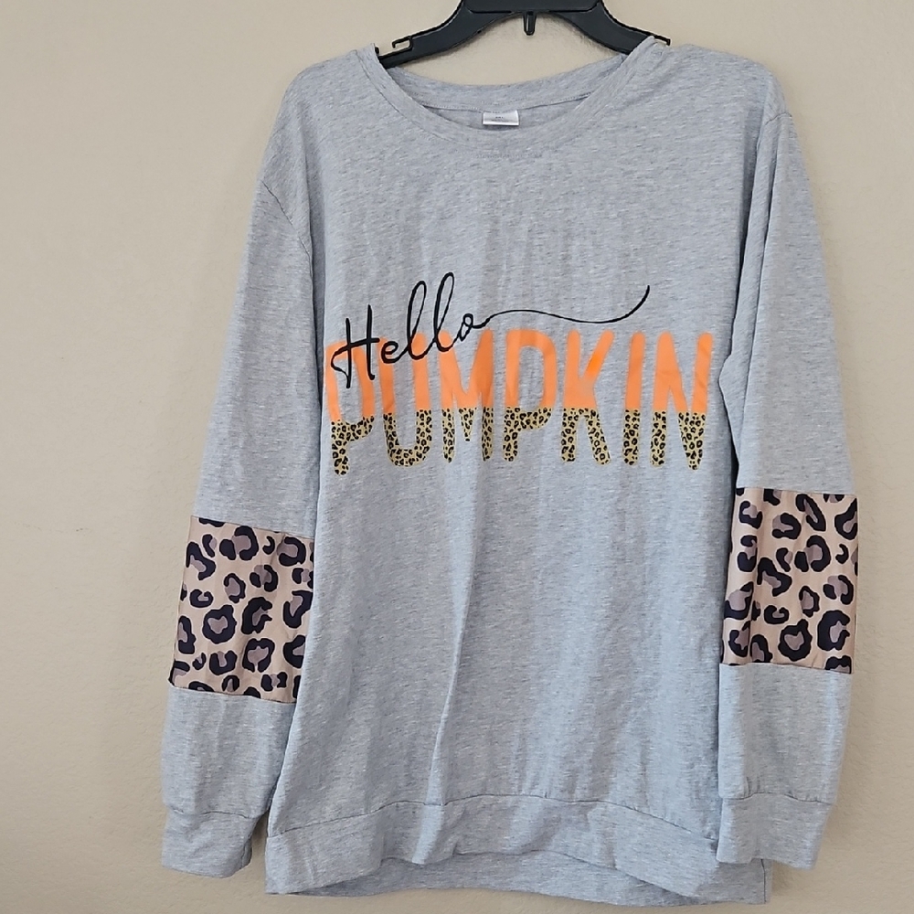 2XL Hello Pumpkin Long‎ Sleeve Tshirt